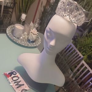 Costume Prom Queen Silver Tiara With Prom Queen Sash.